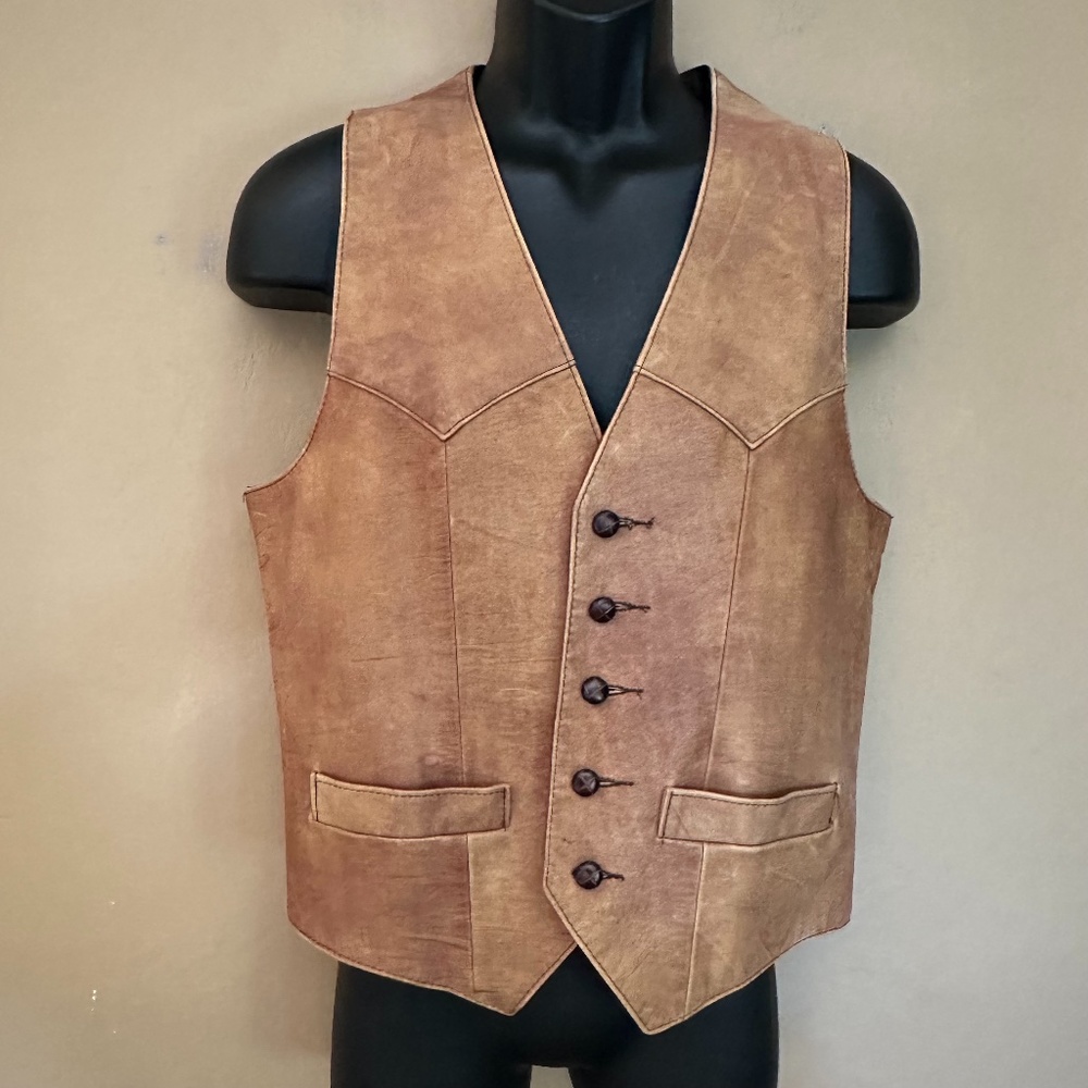Diamond Leathers VINTAGE Vest 40 chest 100% leather
